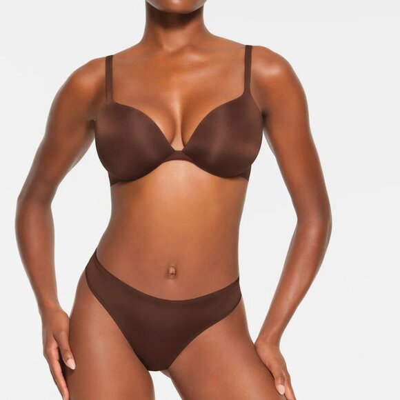 NWT SKIMS ULTIMATE PUSH UP BRA Tear Drop COCOA BROWN SIZE 32D - Picture 1 of 5